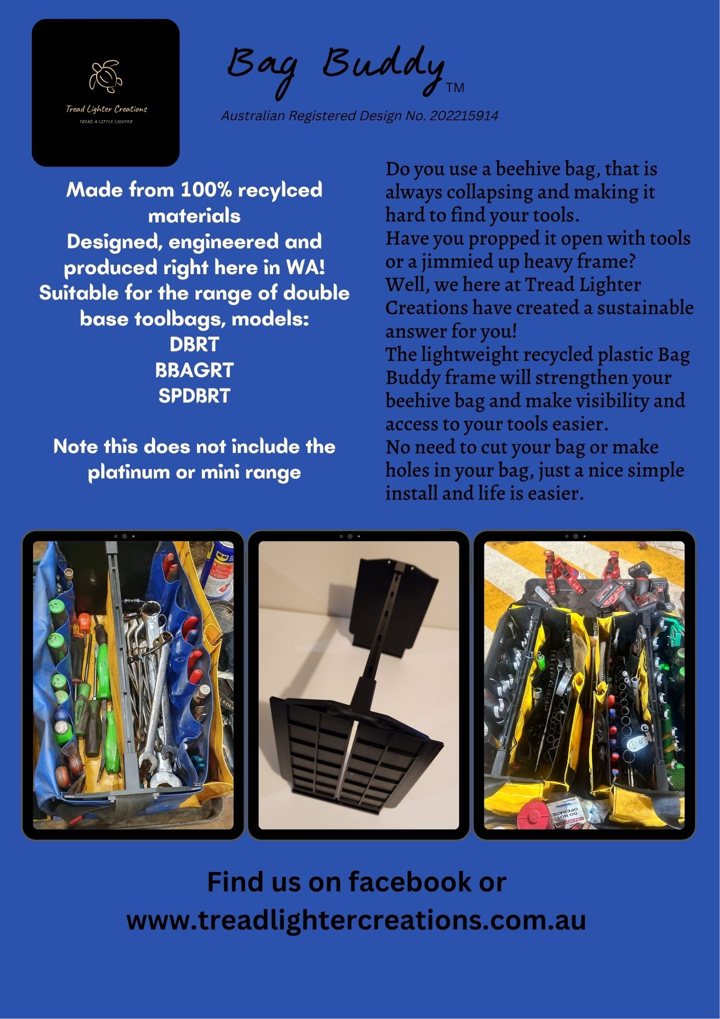 Bag Buddy Frame - for your Beehive Toolbag